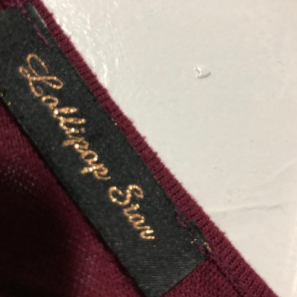 Lollipop Star Size M Wine Color Oversized Pullover - Picture 6 of 7